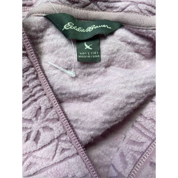Eddie Bauer Girl’s Quarter Zip Light Pink/Purple Sweater - Picture 6 of 6